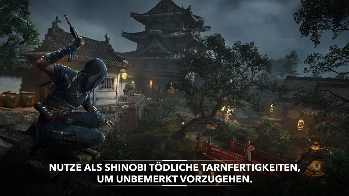 نائوئه روی بام در بازی Assassin’s Creed Shadows